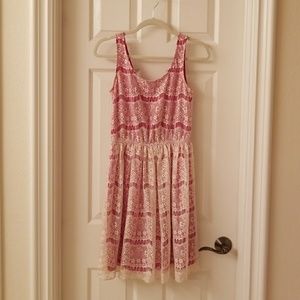 Red Dress W Lace Overlay